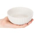 Bol redondo acanalado en color blanco para decoración versátil, 15 cm, 2 unidades | Floristik24.es