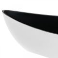 Floristik24 Cuenco decorativo ovalado blanco, cuenco negro planta barco 55cm