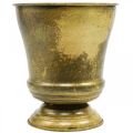Macetero vintage florero de metal latón Ø17cm H19cm | Floristik24.es