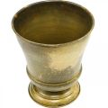 Macetero vintage florero de metal latón Ø17cm H19cm | Floristik24.es