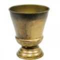 Floristik24 Macetero vintage florero de metal latón Ø14cm H17cm