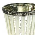 Floristik24 Taza de cristal con velas de té plata campesina Al. 11 cm