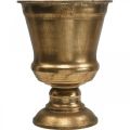 Jarrón de copa copa dorada decoración antigua metal Ø14cm H18.5cm
