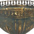 Floristik24 Taza jarrón decoración de metal taza oro gris antiguo Ø15,5cm H22cm