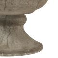 Floristik24 Jarrón de taza cuenco decorativo de metal gris antiguo Ø13,5cm H15cm