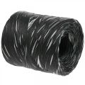 Floristik24 Cinta de rafia cinta de regalo de plata negra cinta decorativa 200m