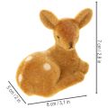 Figura decorativa de cervatillo reclinado para decoración de mesa, 8 cm, 6 piezas | Floristik24.es