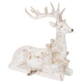 Floristik24 Figura decorativa de un ciervo sentado con astas, 30 cm.