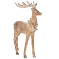 Floristik24 Figura decorativa de un ciervo con astas, de pie, decoración navideña, 28 cm.