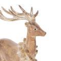 Figura decorativa de un ciervo con astas, de pie, decoración navideña, 28 cm. | Floristik24.es