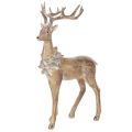 Floristik24 Figura decorativa de un ciervo de pie con astas y piñas, 41 cm.