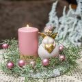 Floristik24 Figura decorativa ángel rosa con corazón decoración navideña 7 × 6 × 14cm 2pcs