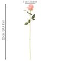 Flores artificiales de rosas en un ramo, tallo largo de 62 cm, 12 unidades. | Floristik24.es