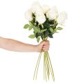 Rosas artificiales de tallo largo para jarrón, 62 cm, 12 unidades. | Floristik24.es