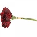 Floristik24 Rosas artificiales rojas, flores de seda, ramo de rosas L23cm 8pcs