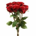 Floristik24 Rosa en ramo artificial roja 36cm 8ud