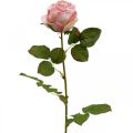 Floristik24 Rosa decorativa rosa, decoración floral, rosa artificial L74cm Ø7cm