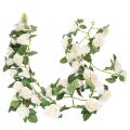 Floristik24 Guirnalda de rosas artificiales con flores blancas para decoración, 170 cm.