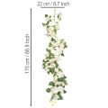 Guirnalda de rosas artificiales con flores blancas para decoración, 170 cm. | Floristik24.es