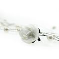 Floristik24 Guirnalda de rosas con perlas blancas 135cm