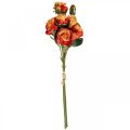 Floristik24 Ramo de rosas rosas artificiales flores de seda ramo naranja 53cm