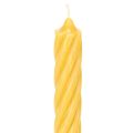 Velas rústicas retorcidas, velas cónicas altas, color amarillo sólido, 350/28 mm, 4 unidades | Floristik24.es