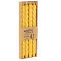 Velas rústicas retorcidas, velas cónicas altas, color amarillo sólido, 350/28 mm, 4 unidades | Floristik24.es