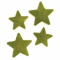 Floristik24 Scatter decoración estrellas flocadas verde musgo 4cm/5cm 40p