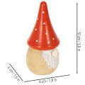Mini figura de gnomo, decoración de mesa con amanita muscaria, 10 cm, 6 unidades | Floristik24.es