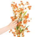 Rama de orquídea artificial naranja con filigrana para decoración de habitaciones, 110 cm, 3 unidades. | Floristik24.es