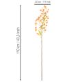 Rama de orquídea artificial naranja con filigrana para decoración de habitaciones, 110 cm, 3 unidades. | Floristik24.es