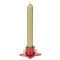 Portavelas con forma de estrella para velas cónicas, Adviento y Navidad, 8 cm, 2 unidades | Floristik24.es
