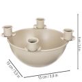 Portavelas con 4 soportes, corona de Adviento moderna, beige, 15 cm | Floristik24.es