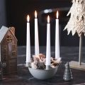 Portavelas con 4 soportes, corona de Adviento moderna, beige, 15 cm | Floristik24.es