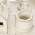 Portavelas decorativo de cerámica con casa y árboles, 16 cm | Floristik24.es