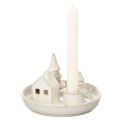 Portavelas decorativo de cerámica con casa y árboles, 16 cm | Floristik24.es