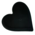 Floristik24 Cuenco decorativo de plástico con forma de corazón antracita 24/21 cm, juego de 2