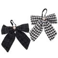 Floristik24 Lazo de tela con broche y colgador, a cuadros, 24 cm, 2 piezas