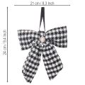 Lazo de tela con broche y colgador, a cuadros, 24 cm, 2 piezas | Floristik24.es