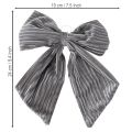 Lazo decorativo colgante, lazo navideño, terciopelo, acanalado, 24 cm, 2 piezas | Floristik24.es