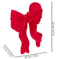 Lazo decorativo rojo para colgar, adorno navideño flocado, 22 cm | Floristik24.es