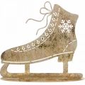 Floristik24 Patín de hielo de metal, decoración de invierno, patín de hielo decorativo, aspecto antiguo dorado navideño Al 22,5 cm