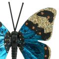 Floristik24 Mariposa Azul 7,5cm brillante 4pcs