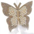 Floristik24 Mariposa de fieltro para colgar decoración de boda crema 16cm