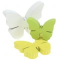 Floristik24 Mariposa de madera blanca / amarilla / verde 3cm - 5cm 48pcs
