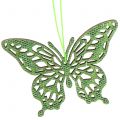 Floristik24 Decoración para colgar Mariposa Verde Brillo8cm 12pcs
