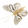Floristik24 Deco mariposa con clip de metal naturaleza surtido H4.9cm/5.8cm/7.4cm 6pcs