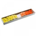 Floristik24 Mariposas decorativas, tapones de flores, mariposas de primavera en alambre amarillo, naranja 4×6,5 cm 12 piezas