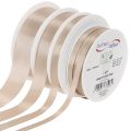 Cinta decorativa de tafetán, color beige, varios anchos, 50 m | Floristik24.es