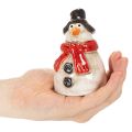Figura de muñeco de nieve con bufanda roja, decoración navideña, 10 cm. | Floristik24.es
